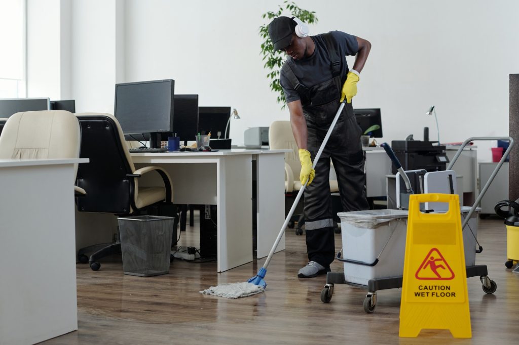 Cleanyx team cleaning an office