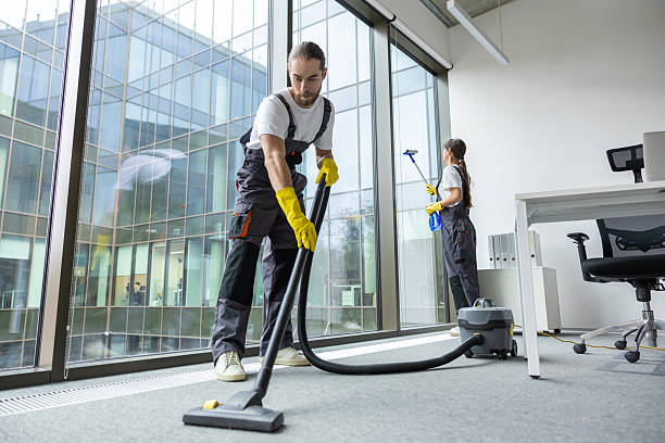 Professional cleaning team in action